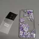 GVIEWIN for Samsung Galaxy S25 Case, Clear Floral Slim Shockproof Protective Women Phone Case, Non-Yellowing, with Screen Protector & Camera Lens Protector for Galaxy S25 6.2", Foliolosa/Blue