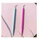 Metal Lash Lift Tool Set 2 pcs, Upgrade Eyelash Separate Tools With Groove Like Y Brush, Lash Comb Mini Size For Females Small Hand Popular Eyelash Lifting Stick Pink + Blue - Reusable 1000 Usage