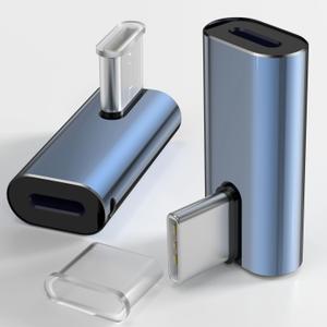 90 Degree USB C to Lightning Adapter 2-Pack, 35W 480Mbps Data Transfer Up and Down Right Angle Type-C Charger Connector Cable for iPhone 17/16/15,iPad, Samsung S25,Tablets, Laptops & Mobile Phones