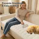 Smiry Non Slip Couch Covers for Dogs, Fuzzy Pet Couch Covers for 2 Cushion Sofa Pet Friendly, Soft Sofa Loveseat Slipcovers Cushion Furniture Protector Washable (Beige, 27.6" x 47")