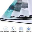 QiyI Yoga Towel with Travel Bag, Microfiber Mat-Sized Hot Yoga Towels, Non Slip Blanket with Corner Pockets, Quick Dry Mat Towel for Bikram, Pilates, Fitness - 70"x26", Pebbles & Blue White Flowers