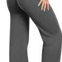 OQQ Yoga Pants Women High Waist Stretch Casual Soft Straight Leg Bottoms (Medium, Darkgrey)