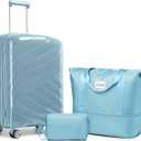 Carry On Luggage 22x14x9 Airline Approved, 20 Inch Expandable Hardshell Luggage Carry-on Suitcases with Spinner Wheels, Carry On Suitcase Set for Women (BLUE)
