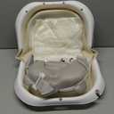 MoreFeel Collapsible Baby Bathtub for Newborn with Thermometer & 1 Hooded Towel & 1 Soft Floating Cushion,Portable Travel Bathtub with Drain Hole, Durable Foldable Baby Tubs for Infants to Toddler (Beige)