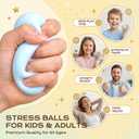 6 Pack Sand Squishy Stress Balls, Crunchy Moldable Vacuum Squishy Toys, Sand Filled Squishy Fidget Balls, Hard & Soft Squishy Sand Stress Relief Balls for Kids & Adults, Sensory Bead Squishy Gifts