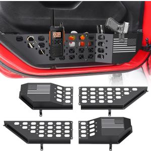 Metal Front Door Pocket Storage Box for Jeep Wrangler JL JLU 4XE 2018-2025 & Gladiator JT 2020-2022 2023 2024 2025 Accessories Door Storage Organizer Molle Panels (Not for Power Seats), 2PCS
