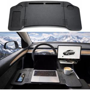 Tesla Car Desk for Model 3 & Model Y  Foldable Passenger Seat Laptop Table for Parked Use, Light Work, Travel & Car Camping