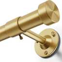 YaFex Heavy Duty Curtain Rods 32-90 Inch, 1 Inch Adjustable Gold Curtain Rod for Windows, Long Window Treatment Rods with Aluminium Finials, Easy Installation