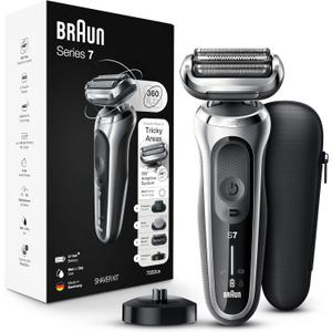 Braun Series 7 7032cs Flex Electric Razor for Men, Wet & Dry, Electric Razor, Rechargeable, Cordless Foil Shaver with Beard Trimmer and Charging Stand, Silver (11 Piece Set)