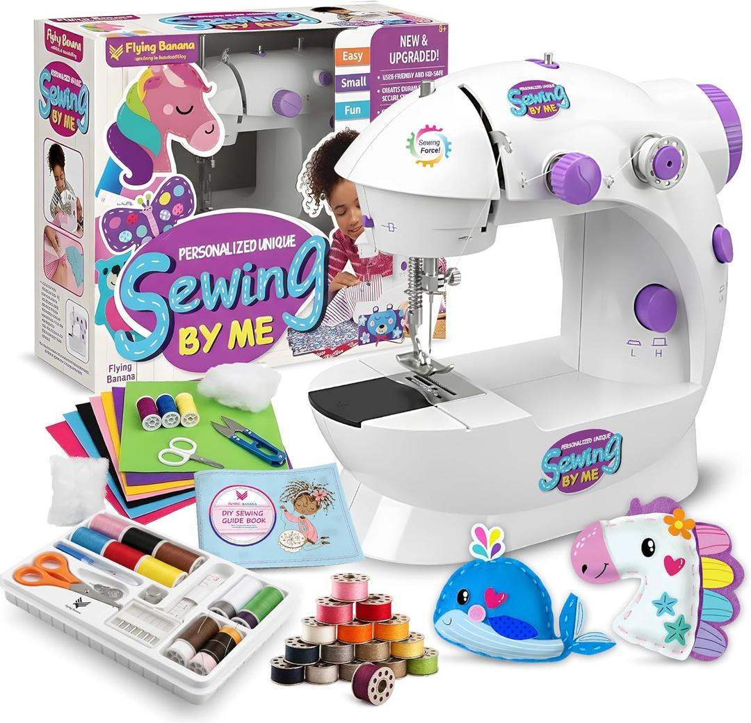 Sewing Machine for Beginners with Extension Table, Adjustable 2-Speed 2-Thread Mini Sewing Machine, Portable Electric Maquina de Coser with Foot Pedal, Perfect for DIY, Ideal Gift for Kids and Adults