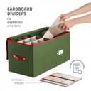 ZOBER Large Christmas Ornament Storage Box - Stores 54 4" Large Ornaments, With Dividers - Ornament Organizer Storage Box, Durable Christmas Containers Holder, Dual Zipper - Green