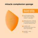 Real Techniques Miracle Complexion Sponge 4 Pack, Makeup Blending Sponges For Liquid & Cream Foundation & Skin Tints, Buildable Coverage, Natural, Dewy Base, Cruelty- Free, Latex-Free Foam
