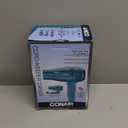 Conair CordKeeper Dryer with Folding Handle and Retractable Cord, 1875W Travel Hair Dryer, Ionic Technology, Teal