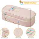 3 x Sonuimy Large Capacity Pencil Case Pouch, Cute Aesthetic Big Capacity Zipper Pencil Cases Pen Portable Office Stationery Makeup Bag, Desk Organizer for College Adults Women Men- Green