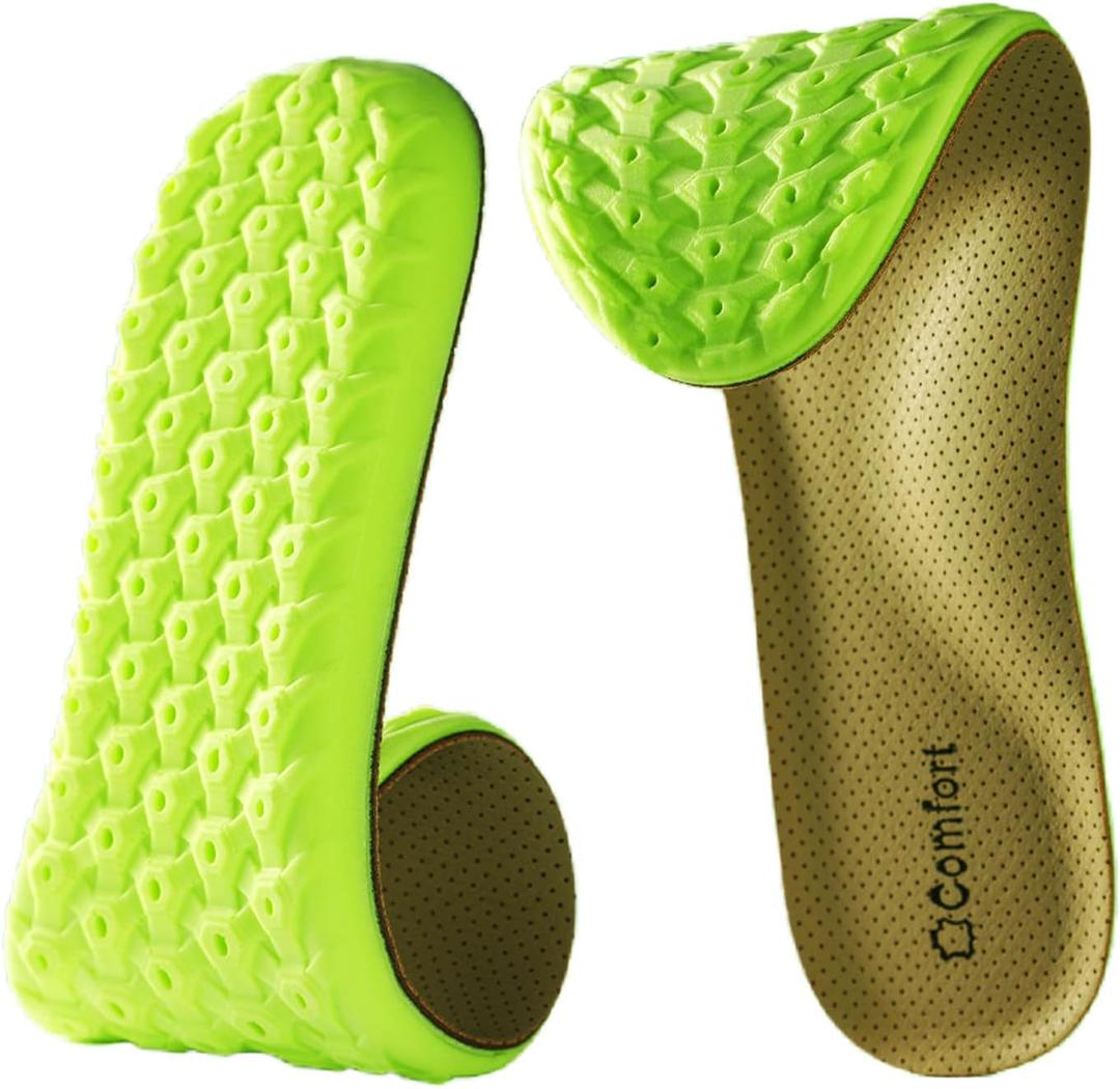 Sneaker Insoles Replacement,Comfortable Sports Shoe Inserts for Men Women Kids,for Shock Absorption and Relieve Foot Pain, Plantar Fasciitis (Beige, Women US 6.5-7 Big Kids 4.5-5.5)