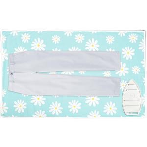 Encasa XO Ironing Mat/Pad (Large 48"x28") with 3mm Padding & Silicone Iron Rest for Steam Pressing on Tabletop or Bed - Heat Resistant, Portable, Quilting & Travel Blanket - Daisy Blue