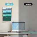 SUPEASY 8-Tier Wall File Organizer, Hanging Wall Files for Papers, Folders, Magazines, Wall Organizer for Clipboard, Assembly Needed, Black, 2 Pack