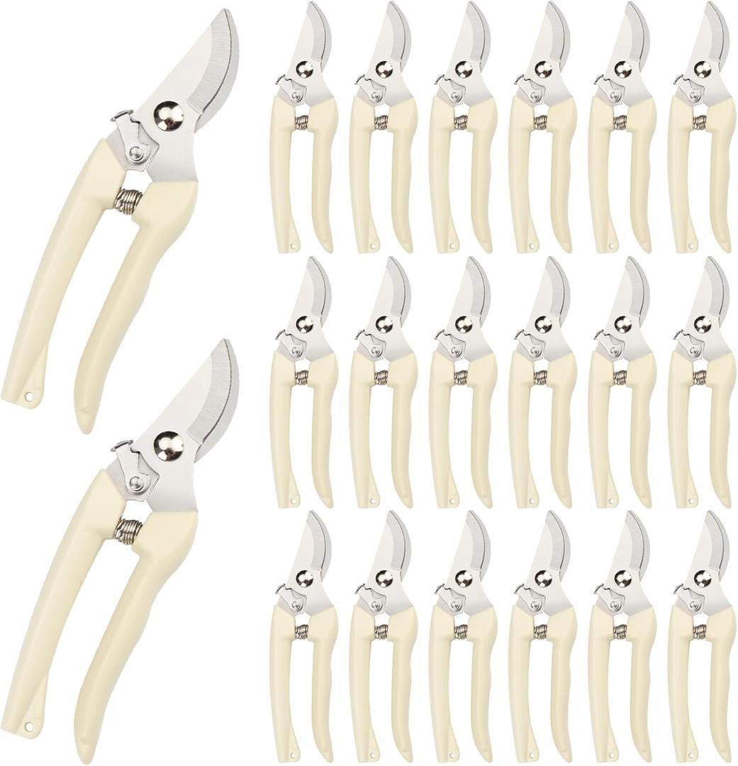 20 Pcs Garden Scissors for Plant, Tip Pruning Shears for Cutting Flowers, Trimming Plants, Bonsai and Fruits Picking (Bypass Blade Pruner)