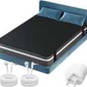 Grounding Mat for Bed Earth Connected Mat for Sleep with Grounding Plug Adapter, Cords, Conductive Mattress Pad, PU Leather with Carbon Fiber, 54x78 Inch