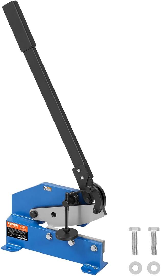 VEVOR Hand Plate Shear 8", Manual Metal Cutter Cutting Thickness1/4 Inch Thick Max, Metal Steel Frame Snip Machine Benchtop 7/16 Inch Rod, for Shear Carbon Steel Plates and Bars , Blue