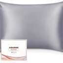 Adubor 100% Silk Pillowcase - Mulberry Silk Pillow Cases, 23 Momme 6A Grade Fibers, Silk Pillow Case for Hair and Skin Health, with Hidden Zipper (King 20''36'', Light Gray, 1PC)