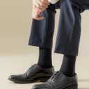 Cotton Mid Calf Crew Socks For Unisex,Soft Breathable Dress Socks For Business, Trouser, Casual 6 Pairs(Black 7-11)