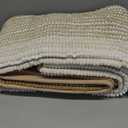 BSICPRO Bathroom Rugs and Mats Sets, 2 Piece Thick Absorbent Chenille Bath Mat Rug Set Non Slip, Soft Shaggy Bath Floor Mats for Bathroom, Machine Washable (20" x 47" Plus 16" x 24", Beige)