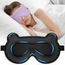 3D Kids Sleep Mask – Cute Bear Eye Mask for Sleeping, Comfortable Memory Foam Sleep Mask for Kids, Adjustable Strap and Lightweight Sleeping Mask for Boys Girls Teens Ages 5-15 (Purple)
