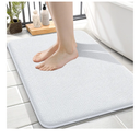 OLANLY Thick Memory Foam Bath Mat Rug 24x16, Extra Soft Absorbent Bathroom Rug, Quick Dry Bath Mats, Non-Slip, Machine Washable Carpet for Bathroom, Tub and Shower, Home Decor Accessories, White