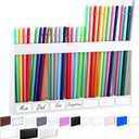 Qinyoung Acrylic Straw Holder for Cabinet Door with Double Sided Adhesive Tape Reusable Straw Organizer Tumbler Storage Kitchen Accessories Container for Counter Cupboard(Classic, Extra Large, White)