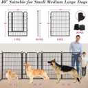 Dog Playpen 40 inch 10 Panels Indoor Dog Pen for Large/Medium/Small Dogs Heavy Duty Metal Dog Fence Outdoor for Yard, Puppy Playpen with Door Portable Pet Fence for RV Camping Yard
