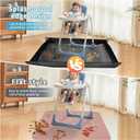 Splat Mat for Under High Chair, 59x59 Inches Large Size Mess Mat Floor Protector, Corner Snap Design, No Splash and Easy to Clean Versatile Feeding & Play Mat for Kids
