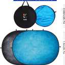 Kate 5x6.5ft Collapsible Backdorp Pop Up Backdorps,Double Sided Blue Screen and Gray Screen, 2 in 1 Collapsible and Reversible Background for Photography, YouTube Videos,and Live Streaming