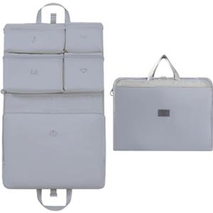 7-in-1 Travel Storage Bag, Foldable Hanging Packing Cube with Compartments for Clothes, Gray