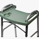 Sigo Green Walker Tray for Rolling Folding Walker, Tray Table with Cup Holder for Standard Walkers Seniors, Detachable Non Slip TV Accessories Basket Holding Plate Cups Clip On Small Bag Carrier