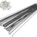 PATIKIL 14G Bicycle Spokes, Stainless Steel J Bend 2mm Mountain Bike Spokes with Brass Nipples (264mm, Black)
