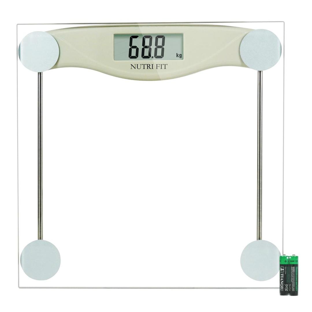 Bathroom Scale for Body Weight, NUTRI FIT Digital Weighing Scale Accurate Electric Weight Loss Watcher Scale, 330 lb Capacity, Step on Technology with AAA Batteries, Birthday Gifts