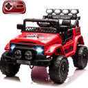 12V Power Wheels with Remote Control Ride On Car Toys for Big Kids 2 Seater, 24 Volt Ride on Toy Car for Girls Boys, 9AH Battery, 3 Speeds, Bluetooth, LED Lights, Suspension, Red