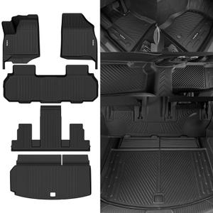 Naibeve Floor Mats for 2018-2023 Chevrolet Traverse 7 Seats with 2nd Row Bucket Seats- All Weather Custom for Chevrolet Traverse Floor Mats & Trunk Mat Waterproof Interior Accessories