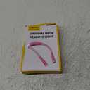 Glocusent Book Light, 3-Color & 6-Brightness Reading Light, Bendable Neck Light, 80-hr Lasting Rechargeable Lamp, Perfect Book Light for Reading in Bed, Knitting, Camping, Repairing, Book Lovers Gifts (Medium, Pink)