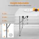 BestOffice Camping Folding 4 Foot Plastic Table, White