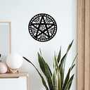 NBEADS Triple Moon Wall Art, 11.8" Black Metal Wall Hanging Decor Pentagram Silhouette Wall Art Wiccan Decor for Bedroom Living Room Office Kitchen Christmas Wall Decoration