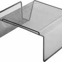 Lorell Mesh Steel Office Phone Stand for Desk, Angled with Storage Slot, 11.1" x 10.1" x 5.3", Black