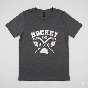 Guards Field Hockey and Tacos Fan League Ice Hockey Players T-Shirt (Grey,  Small)