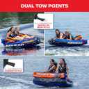 Airhead Mable Towable Tube for Boating, 1-4 Rider Inflatable Boat Tube for Water Tubing, Heavy Duty Full Nylon Cover, EVA Foam Pads, Dual Tow Point, Patented Speed Safety Valve