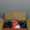 4 Pack 34 Inches Traffic Delineator Post Cones, Portable Orange Safety Driveway Barrier with Weighted Rubber Base, Reflective Collars, 5 FT Plastic Chain for Road Safety, Parking Lot