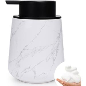 Bosilunlife Ceramic Foaming Soap Dispenser - 12 oz Marble Foam Hand Wash Dispenser Bathroom Countertop Soap Dispensers Kitchen Dish Soap Pump Dispenser Liquid Soap Dispenser for Bathroom