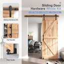 EaseLife 5.5 FT Sliding Barn Door Track and Handle Hardware Kit, Straight Pulley,Slide Smoothly Quietly,Easy Install (5.5FT Track Kit for 30"~33" Wide Single Door)