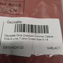 Geckatte Girls Dresses Summer Casual Floral Print Ruffle Short Sleeve Tiered Pleated Kids A-Line T-Shirt Dress Size 5-14