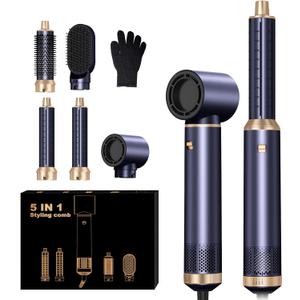 5 in 1 Hair Dryer Brush Set, Negative Ion Blow Dryer Brush Upgrade Hot Air Brush Air Styler Curling Wrap Air Curler, Curling Iron Hair Styling Tools As A Gift for Straight/Curl/Drying/Smoothing 